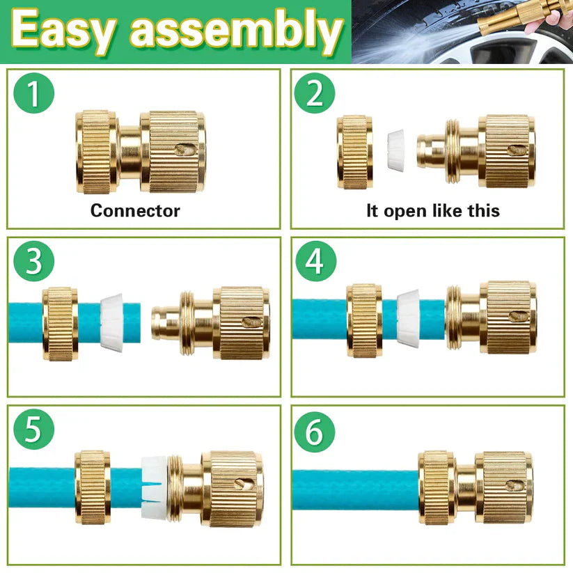 Heavy-Duty Brass Water Spray Nozzle Attachment