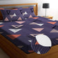 Cotton Feel Glace Cotton Elastic Fitted Printed King Size Double Bed Bedsheet with 2 Pillow Covers