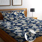 Cotton Feel Glace Cotton Elastic Fitted Printed King Size Double Bed Bedsheet with 2 Pillow Covers