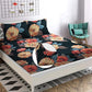 Cotton Feel Glace Cotton Elastic Fitted Printed King Size Double Bed Bedsheet with 2 Pillow Covers
