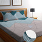 Cotton Feel Glace Cotton Elastic Fitted Printed King Size Double Bed Bedsheet with 2 Pillow Covers