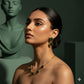 Green Crystal Pendant Necklace, Earrings & Bracelet Jewellery Set
