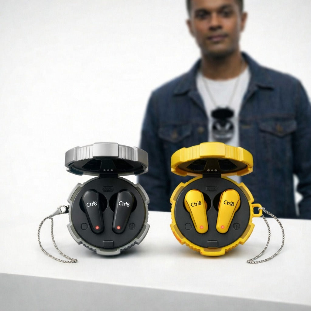 Ctrl8 Wireless Earbuds Semi-in-ear Design TWS Earphones with Stereo Sound Ultra-Low Latency & Colorful Ambient Lights